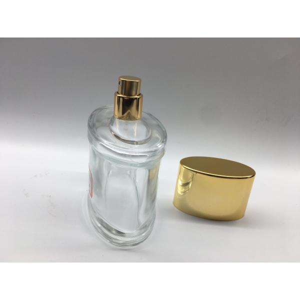 Oem Gradient Luxury Perfume Bottle Electroplating UV With Metallic Gold Atomizer