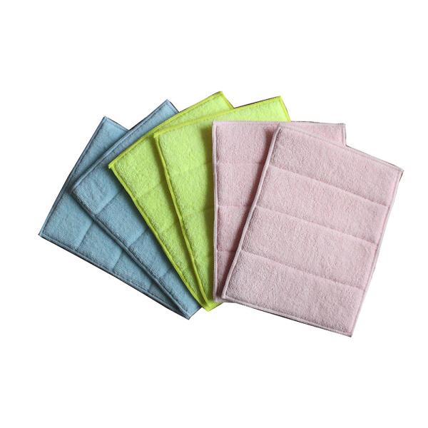 Scrub Sponge For Dishes 17x23cm Microfiber Lint Free Microfiber Cleaning Pad