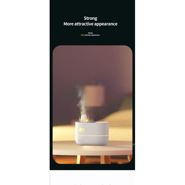 7 Color Luminous Flame Aroma Humidifier Rocket Shaped Essential Oil Fragrance Diffuser