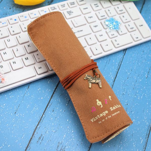FRESH AND FASHIONABLE LARGE CAPACITY PEN BAG PENCIL CASE SIMPLE CREATIVE JUNIOR HIGH SCHOOL MEN AND WOMEN CANVAS PENCIL