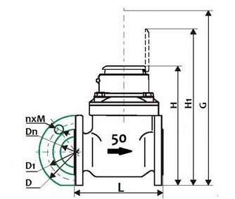 china Woltman meter with copper can register for sale Class B Grey Iron Housing Industrial Water Meter ISO 4064 DN500 IP68 Protection
