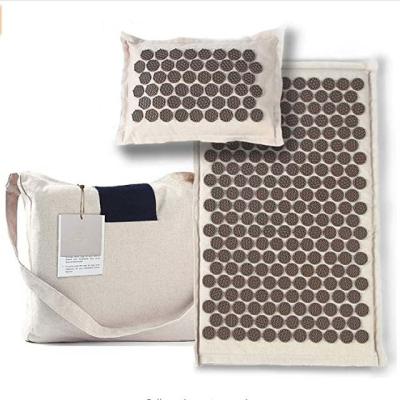 63.5*38.1*2.5cm Gray Massage Acupressure Yoga Mat Stretchable alto com pontos
