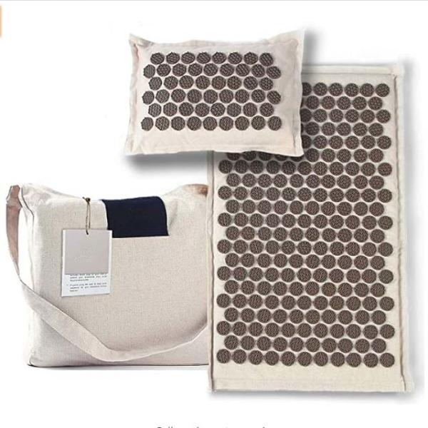 63.5*38.1*2.5cm Gray Massage Acupressure Yoga Mat Stretchable alto com pontos