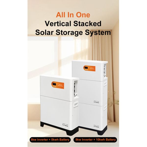All In One Vertical StackedSolar Storage System Home Energy Storage 5KW Hybrid All in One Inveter
