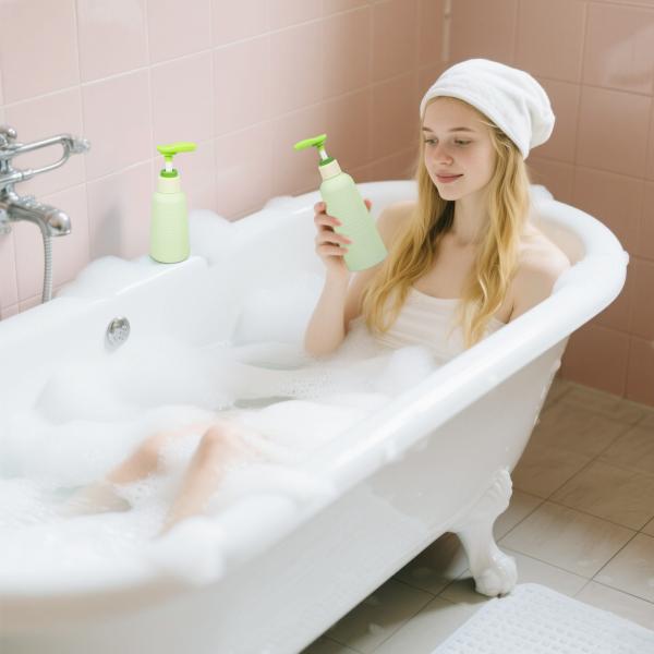 Umetass Green Travel Shampoo and Conditioner Bottle With Pump Cosmetic Packaging