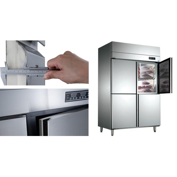 High End 4 Door Commercial Freezer 1500L Direct Cooling Dual Temperature Refrigerator Freezer