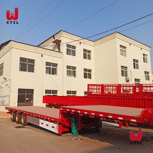 80t Hydraulic 3 Axle Low Bed Trailer 12R22.5 Transport Excavator