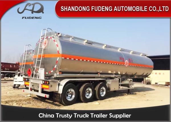 304 Stainless Steel 15000 Gallon 35000L Diesel / Gasoline Tank Trailer With 12 Wheeler