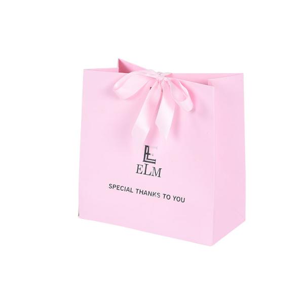 Luxury Paper Gift Bags Packaging With Die Cut Handle And Logo