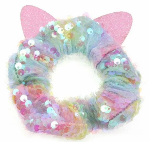 Diseño de moda estilo oreja de gato Scrunchie con varios colores para niños