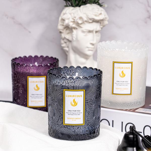 Casa Jardim Festas de casamento aniversário frasco de vidro vela perfumada vela de soja conjunto de presentes