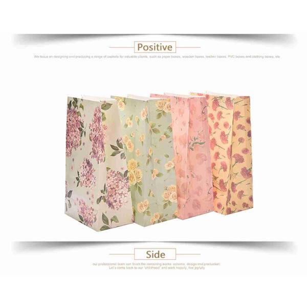 OEM 3 Lb Flower Printing Gift Sweet Paper Bread Bags For Party Favour Wedding
