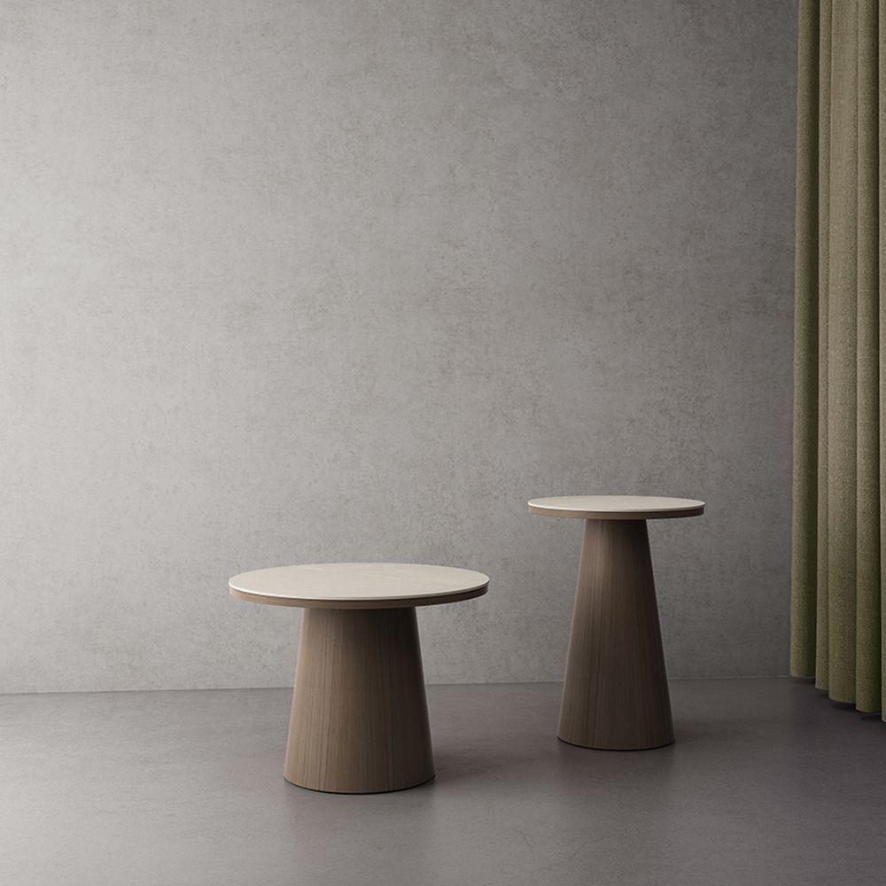 ISO14001 Sintered Stone Coffee Table & Round Side Table For Commercial Project