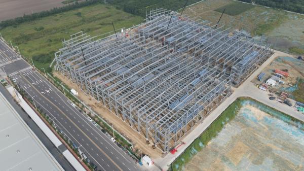 Q355B Steel Structure Industrial Warehouse Hangar with High Strength Bolts