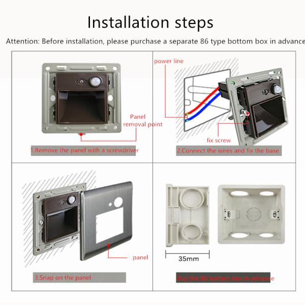 Home Decoration Indoor Step Light with Curved Plate and Sensor Control 3000K/4000K CCT