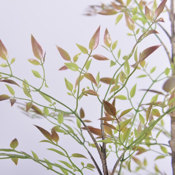 Wholesale Bonsai Red Green Variegated Artificial Plant Nandina Greenery Silk Heavenly Bamboo For Garden Outdoor Decor