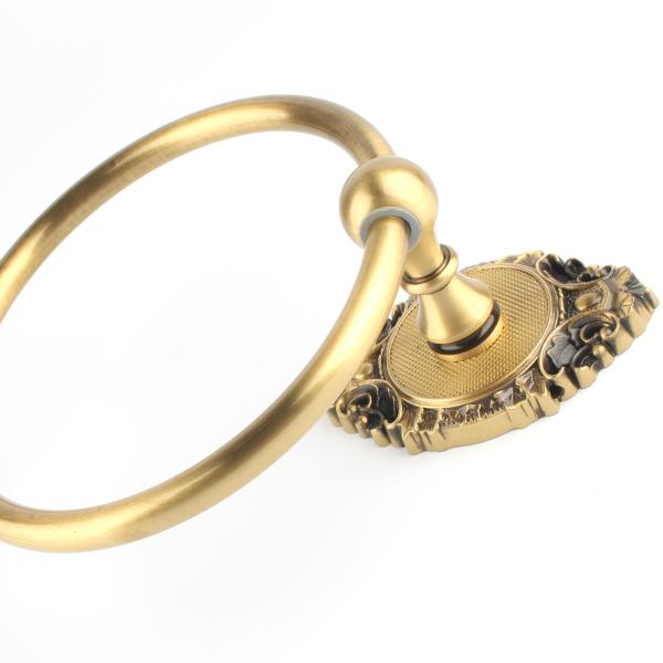 Hotel Home Bathroom Towel Rack Round Brass Wall-Mounted Organizer for Space Utilization