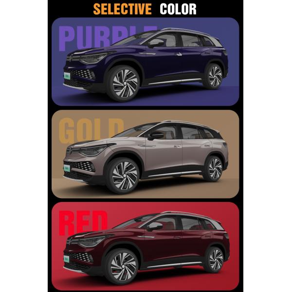 Vehículo eléctrico pequeño Vw ID6 2023 EV RHD Coche con SUV eléctrico de 7 plazas y batería de litio ternario en exterior blanco