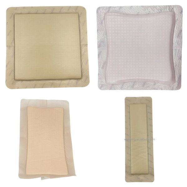 Self Adhesive Silicone Foam Dressing With Border Wound Bandage Pad 12.5x12.5cm