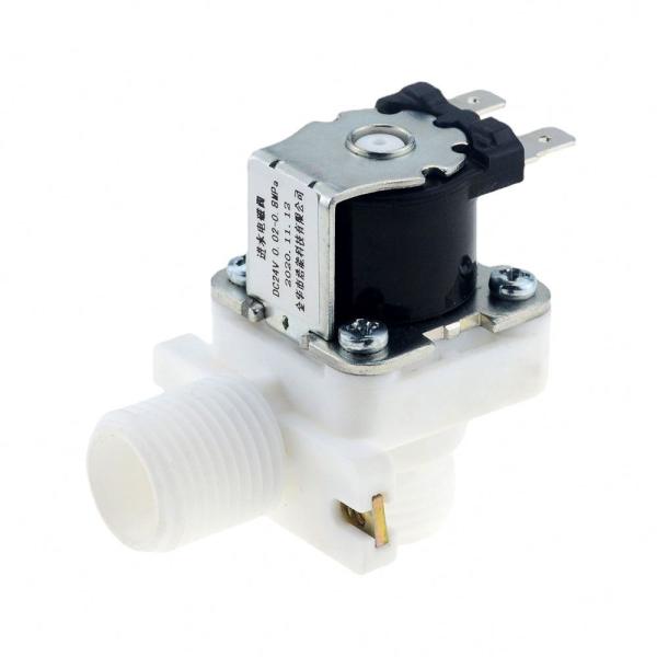 Válvula solenoide G1/2 DC 12V 24V AC 220C Válvula de água de plástico ângulo direito Tipo 90 graus normalmente fechado
