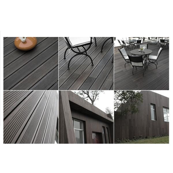Dark Stain Style Bamboo Outdoor Wood Floor Tiles E0 Formaldehyde Release