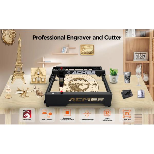 10W Wood Laser Cutting Machine 400x410mm Desktop CNC Laser Engraver For Wood