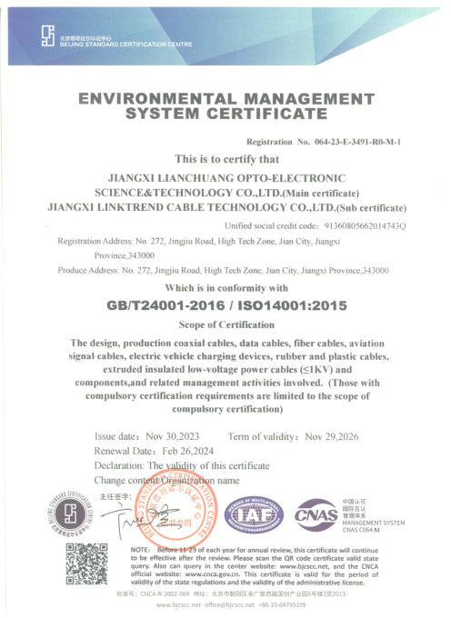 United Wiring Co., Ltd. Certifications