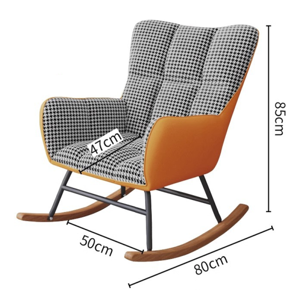 Modern Lazy Rocking Lounge High Elasticity Sponge Filling Chair Single Seat Metal Frame Leisure Casual Sofa Chair Accent Chair