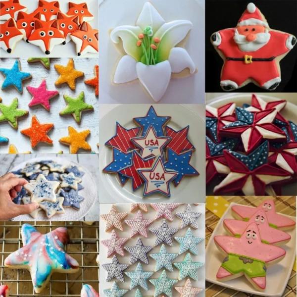 Set de cortador de biscoitos de estrela de aço inoxidável