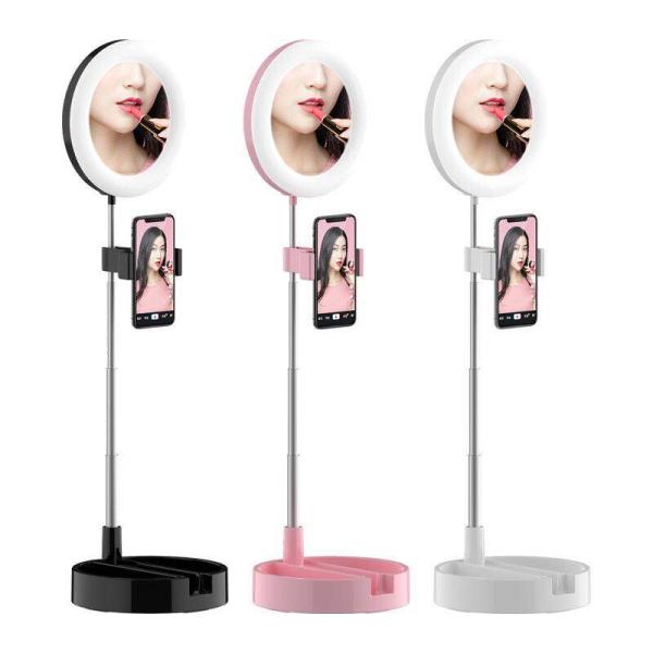 ABS 12W 5V Ring Light With Mirror And Phone Holder