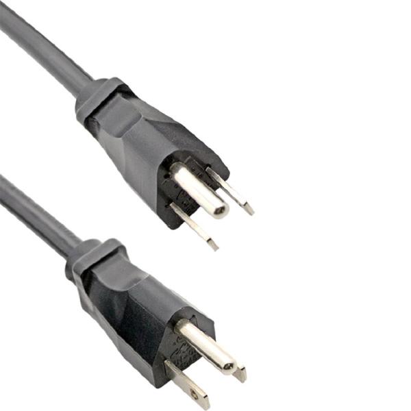 UL 17AWG Flexible 3 Pin AC Power Cord Type B Plug NEMA 5-15P