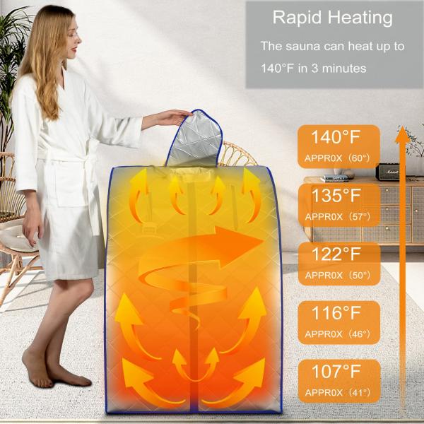 Portable Far Infrared Sauna With Heating Foot Pad And Foldable Reinforced Chair