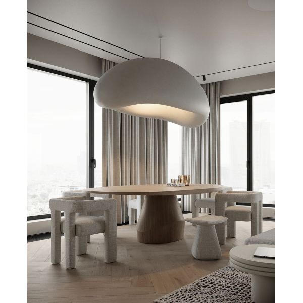 Warm Beige Elegant Villa Living Room Kitchen Decoration Design Building Material Supplies