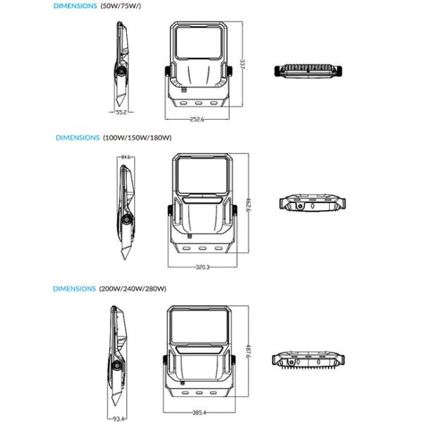 Tennis Court Lighting LED Outdoor Floodlight 50W To 280W Sports Pitch Luminaire IP67