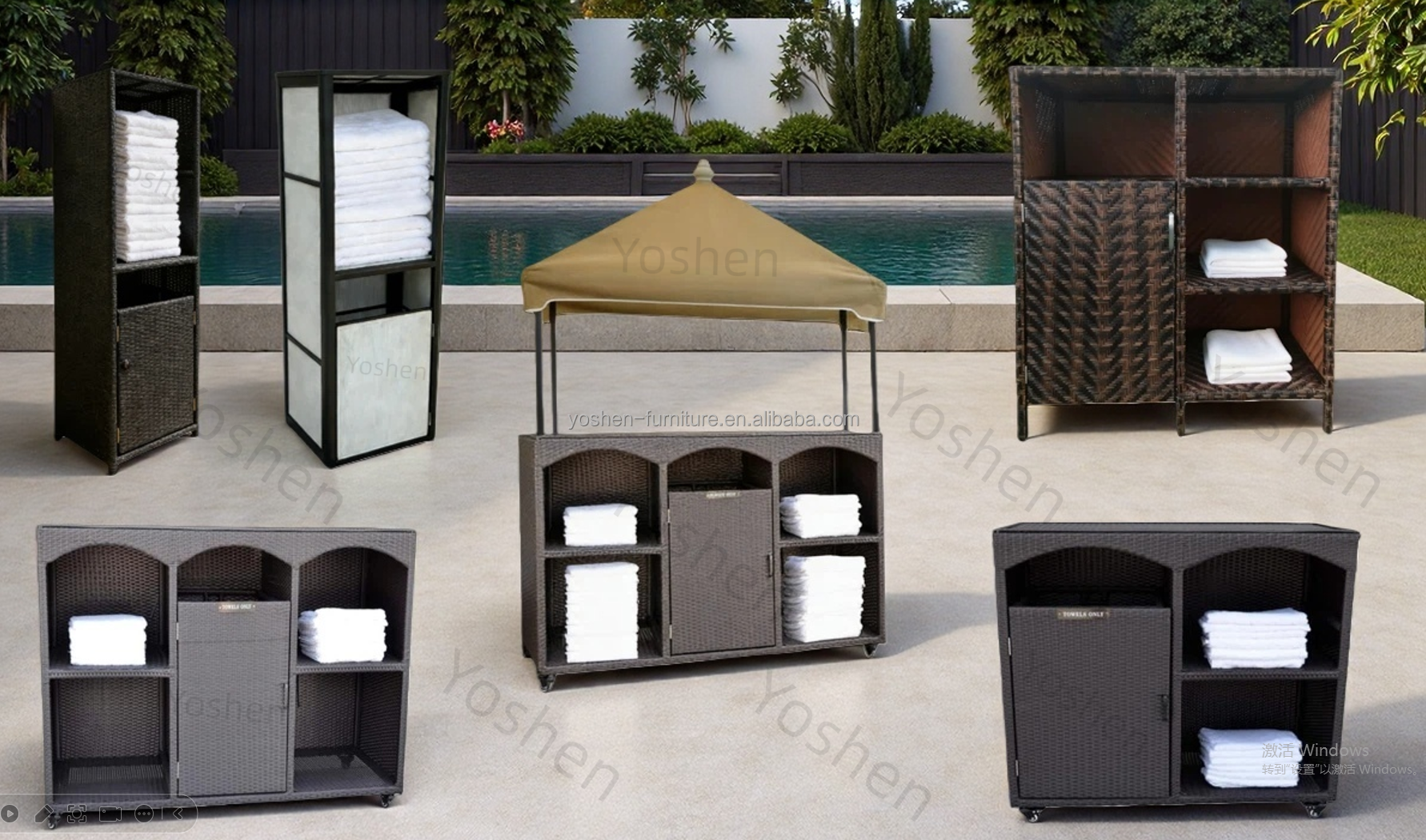 Outdoor Modern Single Hotel Towel Valet for Pool Towel Storage