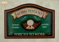Golf Club Wall Decor Antique Wooden Wall Signs Decorative Golf Wall Plaques Green Color
