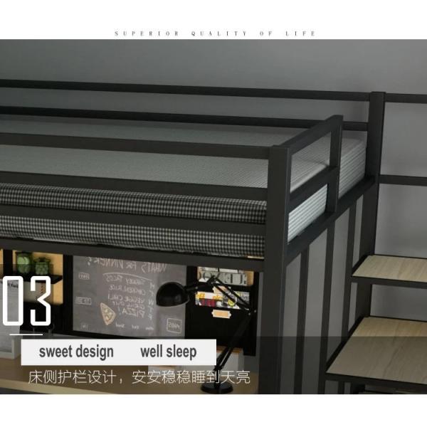 Strong Bunk Bed Frame Modern Double Bunk Beds with Desk and Storage Drawers