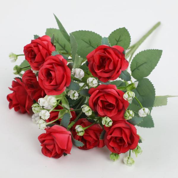 Artificial Rose Bouquet in White Perfect for Living Room and Mall Display 20x30cm