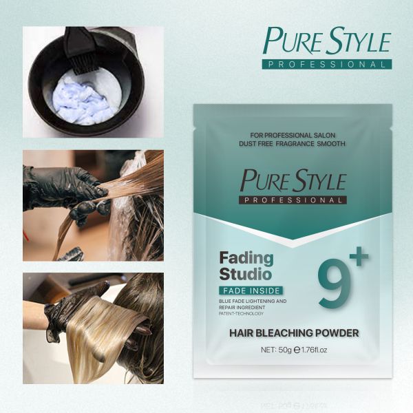 Poudre Décolorante Bleue pour Cheveux Maison, Permanente, Sans Poussière 50g pour Adultes