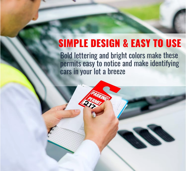 Custom Plastic Parking Pass Hang Tag Car Park Shopping Mall Disabled Blank Reusable Durable Labels