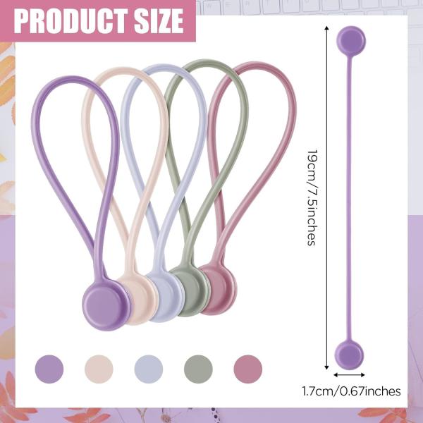 20PCS Reusable Magnetic Cable Tie With Silicone Stranding Of Magnetic Cable Manager