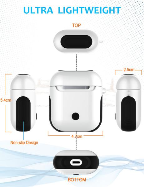  Shockproof Protective Portable Soft TPU+Hard Cover Accessories for Apple AirPod Charging case 2 & 1