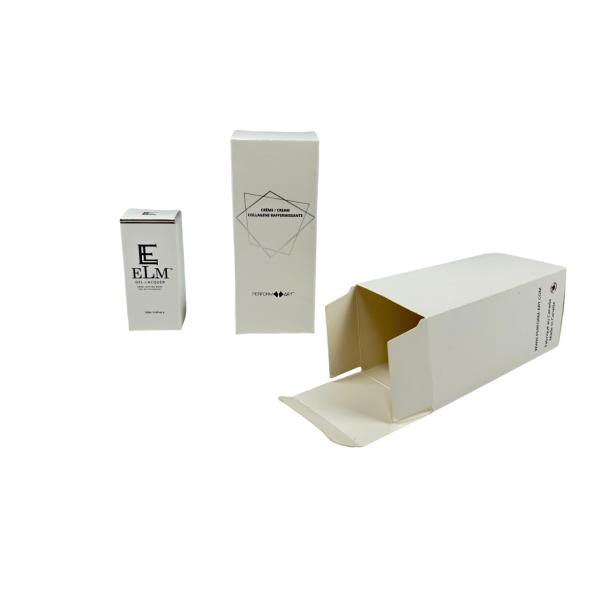 Caixa de embalagem personalizada de cartão branco 350g para cosméticos com impressão gravura