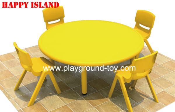 Colorful Round Kindergarten Plastic Kids Table Furniture For Kindergarten Classroom With Rubber Root For Learning