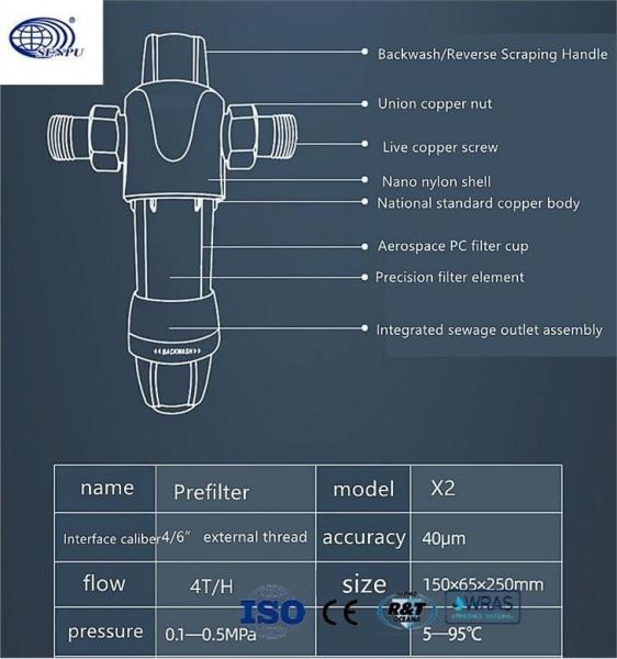 3000L/ H Household Water Purifier RO Water Pre Filter For Home