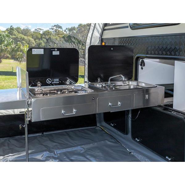 Petites remorques de voyage légères récréatives remorque de camping-car pour 4 personnes multifonctionnelle