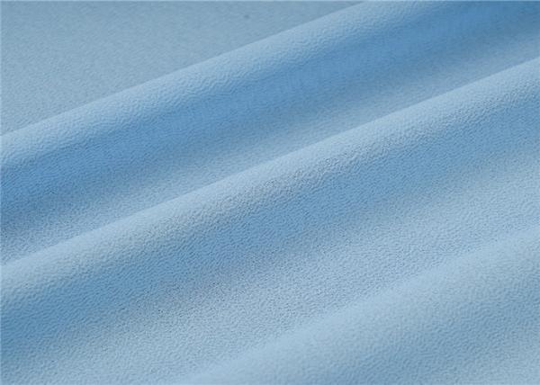 100% Polyester Soft Light Blue Chiffon Fabric Breathable For Summer Dress / Pants
