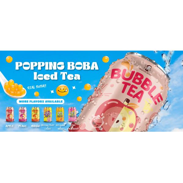 Discover: Taiwan 320ml Popping Boba with Mango Iced Tea - Bursting Boba Tea Prefect for Wholesale and Supermarket