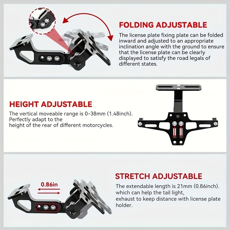 Universal Motorcycle Tail Tidy Motorcycle License Plate Holder Mount Motorcycle License Plate Bracket Fender Eliminator Kit