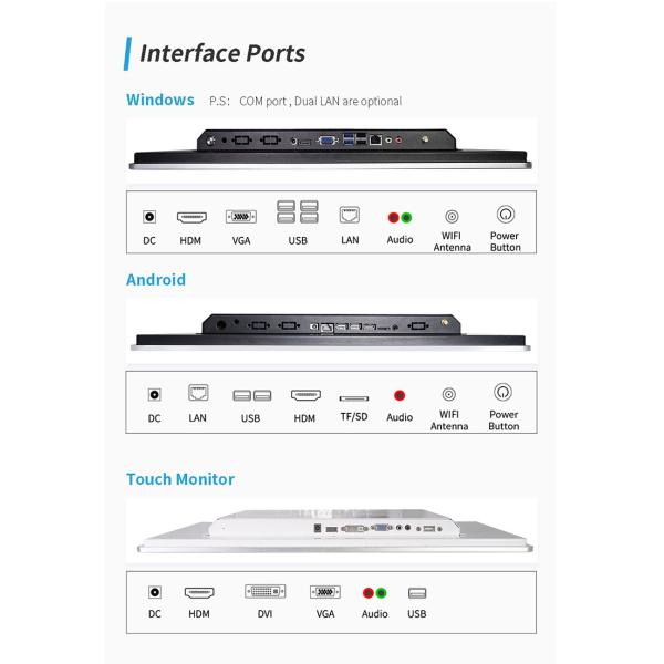 Wall Mount Interactive LCD Touch Screen Display 55Inch 65Inch
